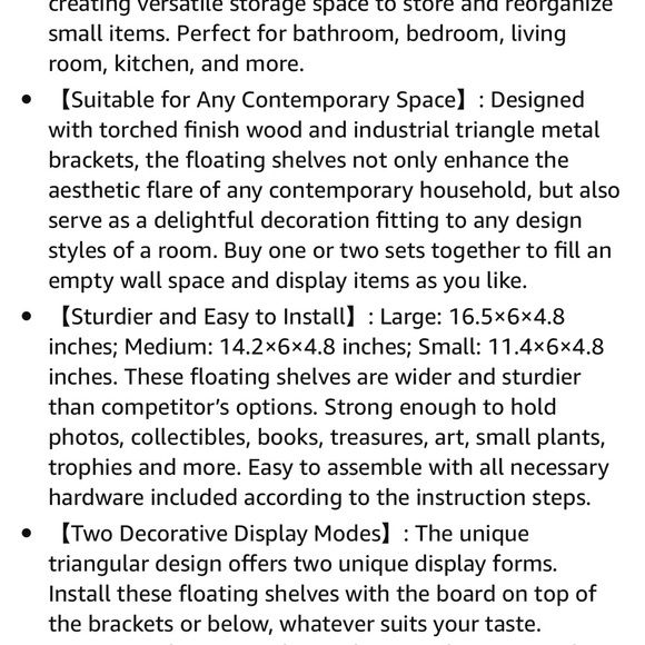 Floating Shelves for Bedroom, Shelves for Wall Decor, Wall Shelves for Living Ro - Picture 9 of 12